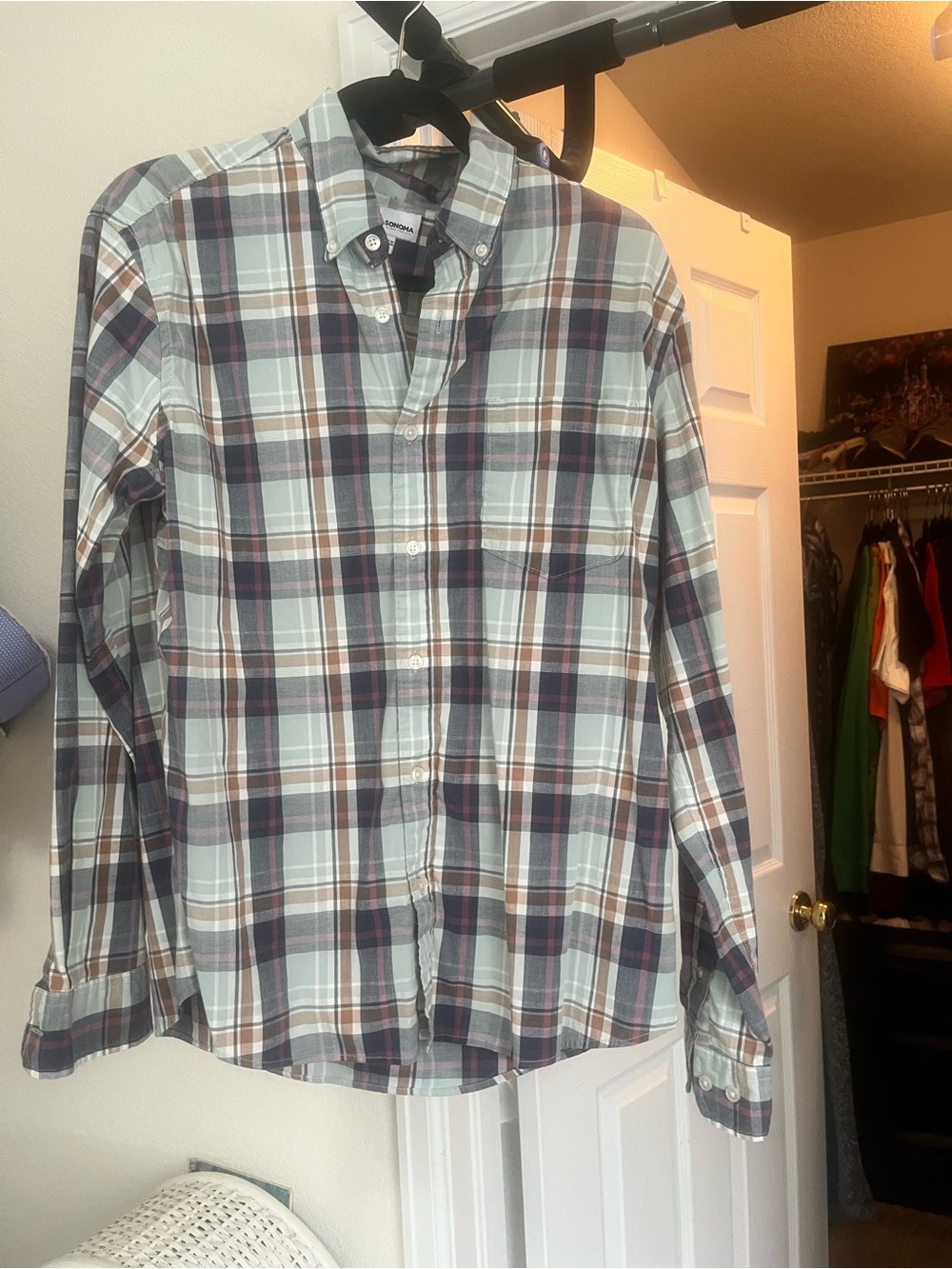 Sonoma plaid button-up shirt